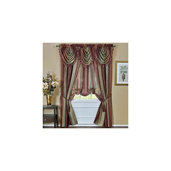 Goodgram Royal Ombre Crushed Semi Sheer Complete 6 Pc. Window Curtain & Valance Set GoodGram