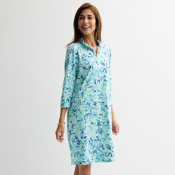 Womens Croft & Barrow® Collared Quarter Zip Dress Croft & Barrow