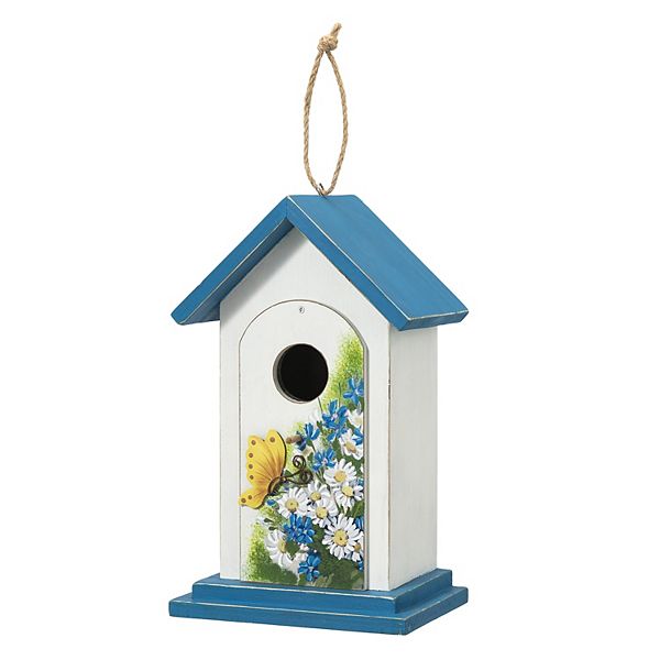 Glitzhome Distressed Solid Wood Butterfly Birdhouses Glitzhome