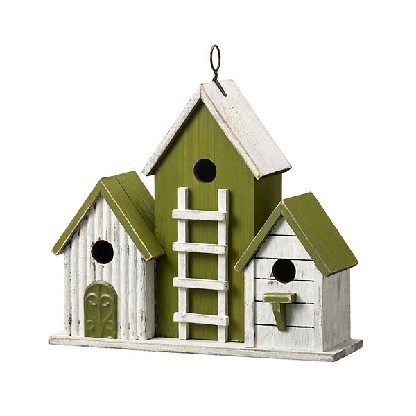 Glitzhome Oversized Distressed Solid Wood Villa Bird House Glitzhome