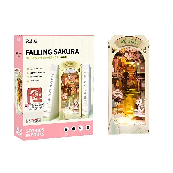 Diy 3d Book Nook Kit Falling Sakura 340pcs Handscraft