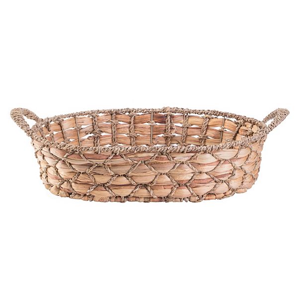 Seagrass Fruit Bread Basket Tray With Handles, Medium Wickerwise