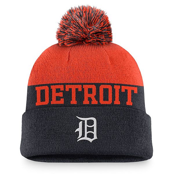 Мужская шапка с отворотом и помпоном Detroit Tigers Rewind Peak, 94% акрил Nike