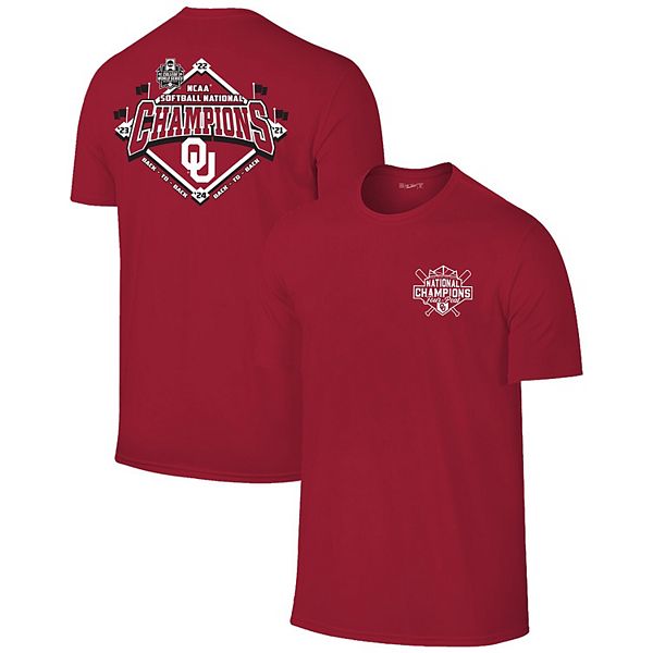  Футболка Original Retro Brand Crimson Oklahoma Sooners Четырёхкратные Чемпионы NCAA по Софтболу Original Retro Brand