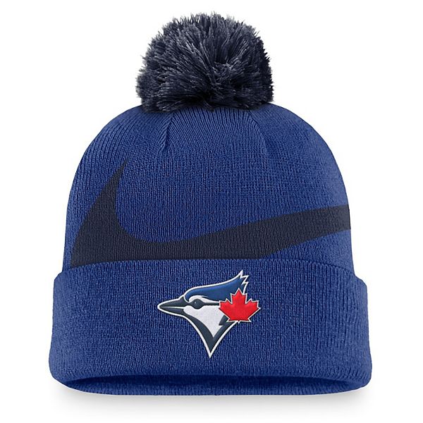 Мужская вязаная шапка Toronto Blue Jays с отворотом и помпоном Nike