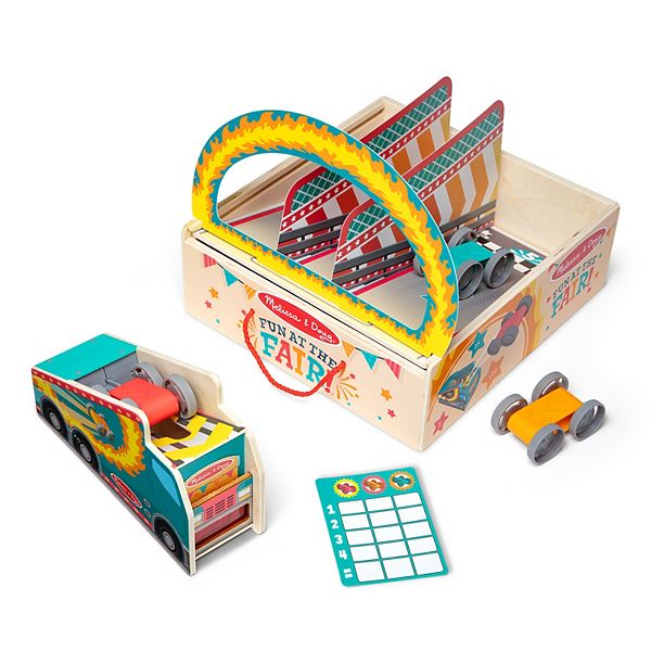 Melissa & Doug Fun at the Fair! Wooden Ring of Fire Stunt Jumper Cars Game Melissa & Doug