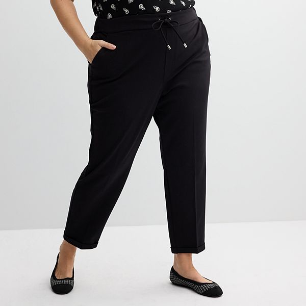 Plus Size Croft & Barrow® Ponte Drawstring Pull-On Pants Croft & Barrow