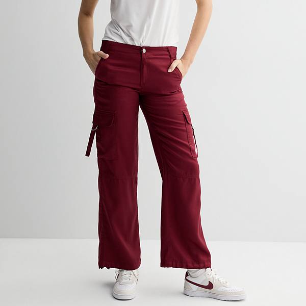 Juniors' Project Indigo Mid-Rise Wide Leg Cargo Pants Project Indigo