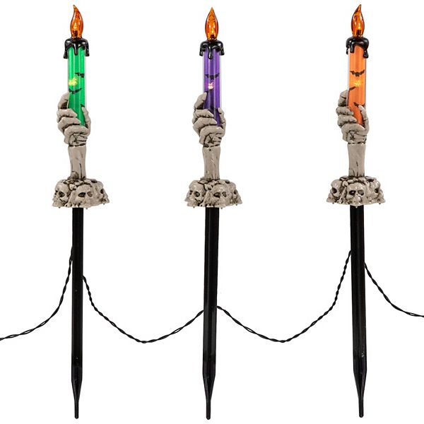 Northlight LED Lighted Skeleton Candle Halloween Decorations Set of 6 Northlight