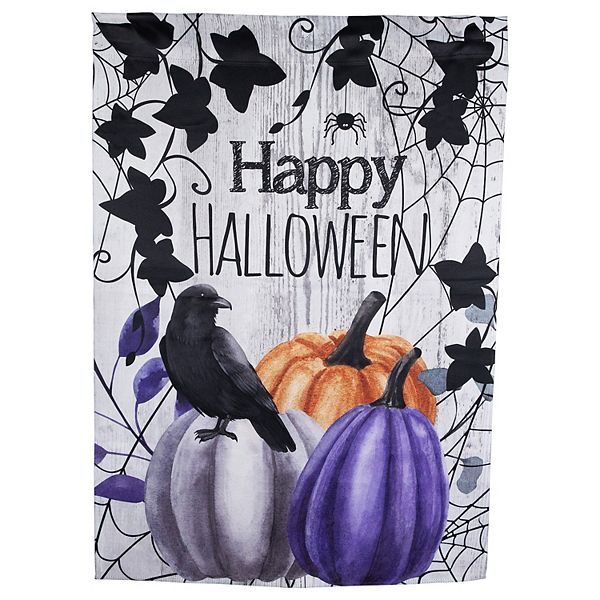 Northlight Pumpkins & Crow Happy Halloween Outdoor House Flag Northlight