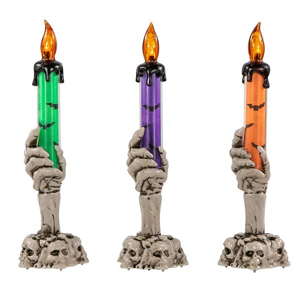 Northlight LED Lighted Skeleton Hand Halloween Candles Set of 3 Northlight