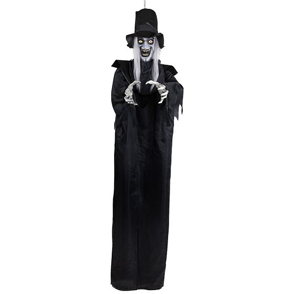 Northlight Vampire in Robe and Top Hat Hanging Halloween Decoration with Lights and Sound Northlight