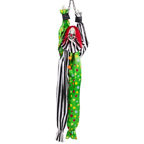 Northlight Animated Shaking Clown with Sound Halloween Hanging Decor Northlight