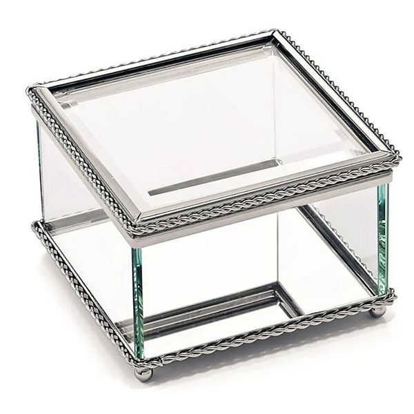 3.75" Square Glass Box With Hinged Lid Creative Gifts International