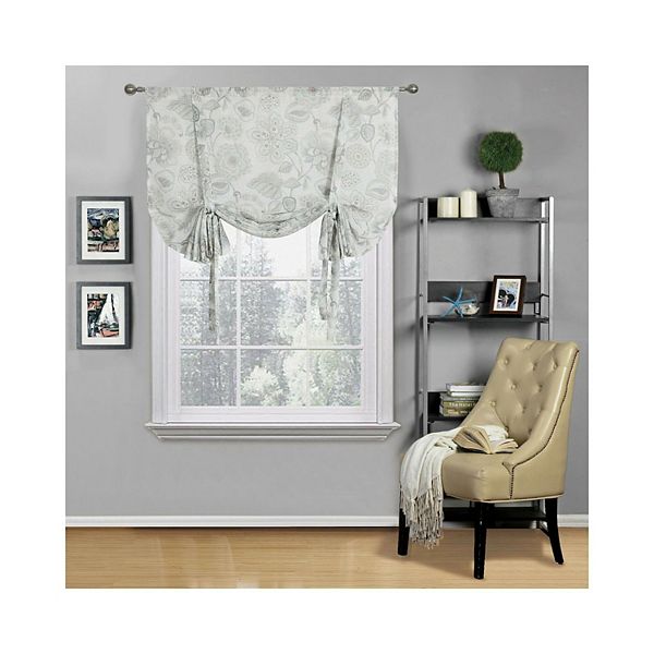 Kate Aurora Shabby Chic Floral Jacobean Sheer Single Tie Up Window Curtain Shade GoodGram