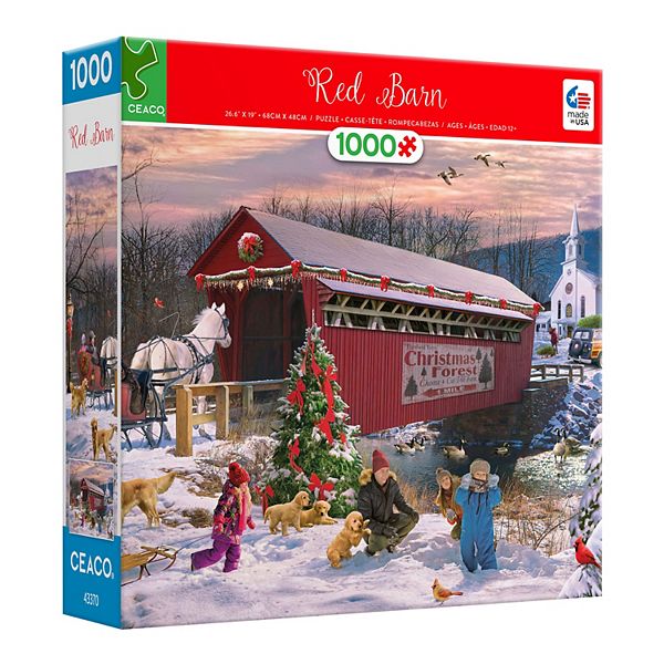 Ceaco Red Barn at Christmas Puzzle Ceaco