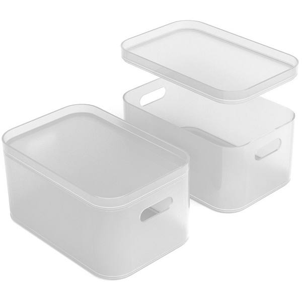 Sorbus Stackable Plastic Frosted Organizer Bins 2-piece Set Sorbus