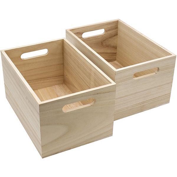 Sorbus 2-pack Wood Crate Storage Bins Sorbus