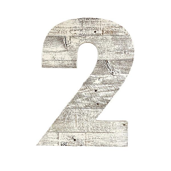 Rustic Large 16 In. Decorative Monogram Wood Number (#2) BarnwoodUSA