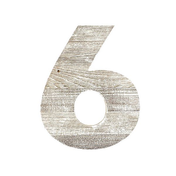 Rustic Large 16 In. Decorative Monogram Wood Number (#6) BarnwoodUSA