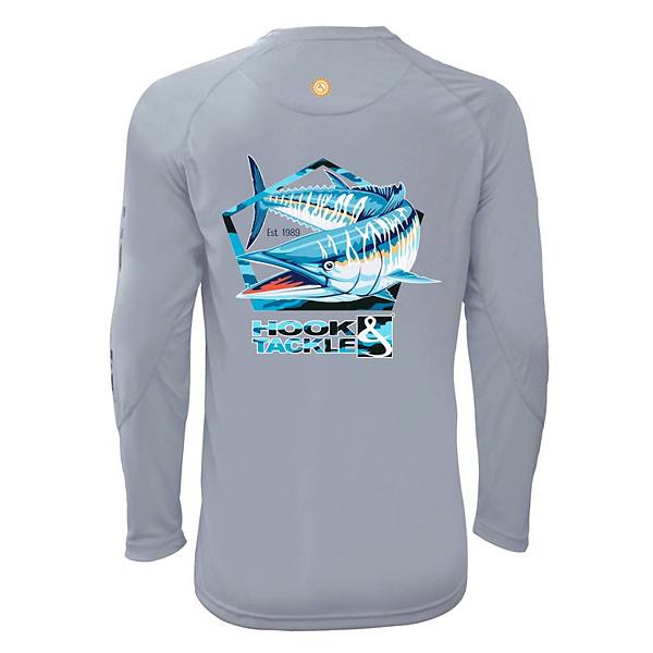 Мужская Футболка Hook & Tackle Wahoo Pentagon L/s UV для рыбалки Hook & Tackle