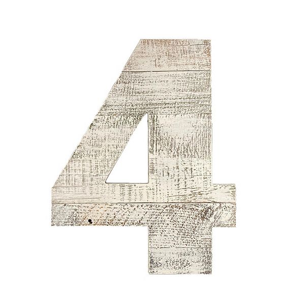 Rustic Large 16 In. Decorative Monogram Wood Number (#4) BarnwoodUSA