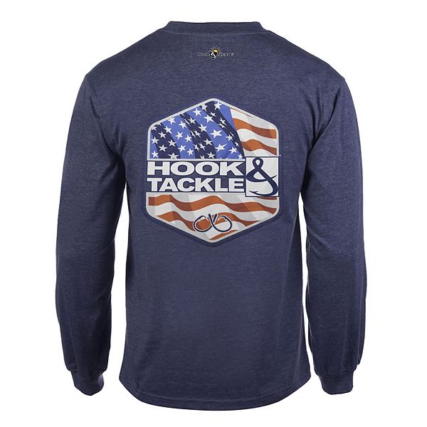 Мужская Футболка Hook & Tackle Star-spangled L/s Uv Fishing Hook & Tackle