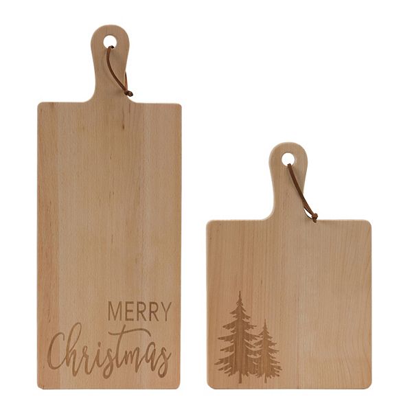 Melrose Merry Christmas Cutting Board Table Decor 2 pc Set Melrose