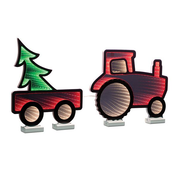 Melrose Holiday Tractor and Wagon 29.5-in. Ekko Light Melrose