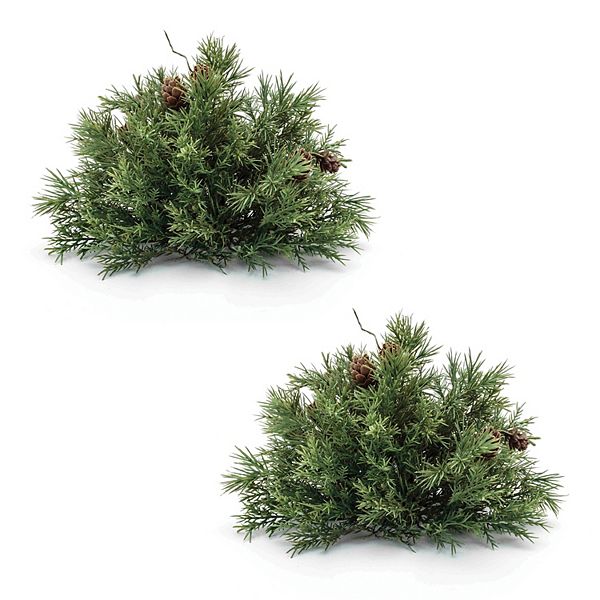 Melrose Mixed Pine Half Orb with Pinecones Table Decor 2 pc Set Melrose