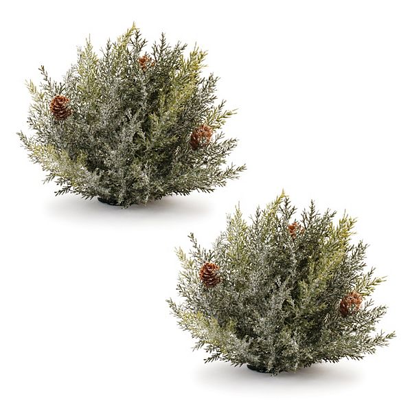 Melrose Icy Pine Half Orb with Pinecones Table Decor 2 pc Set Melrose