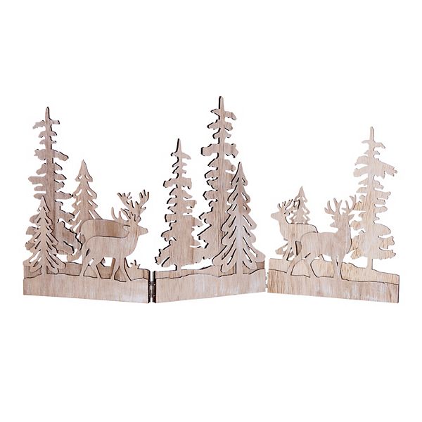 Melrose Winter Forest Scene Trifold Table Decor Melrose