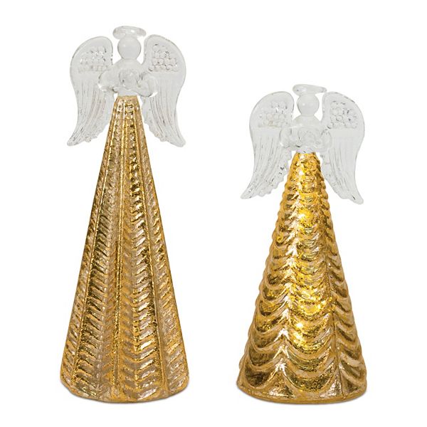 Melrose LED Glass Angel Table Decor 2 pc Set Melrose