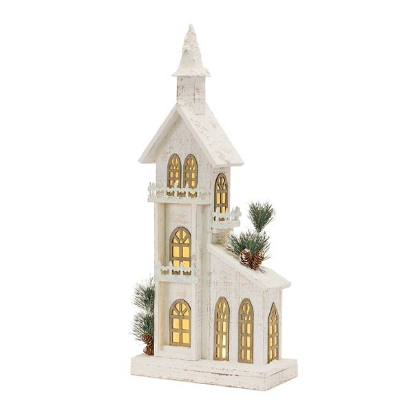 Melrose LED Lighted Winter Church Table Decor Melrose