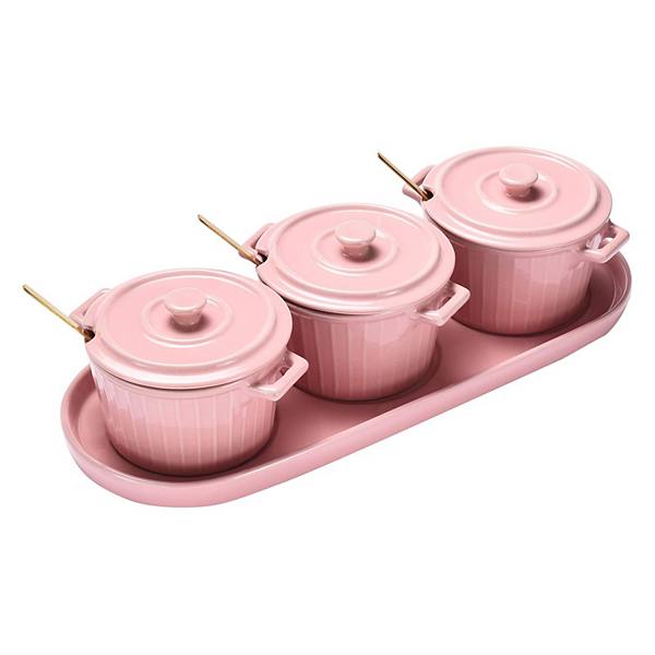 Mini Cocotte Set With Spoons And Serving Tray Whole Housewares