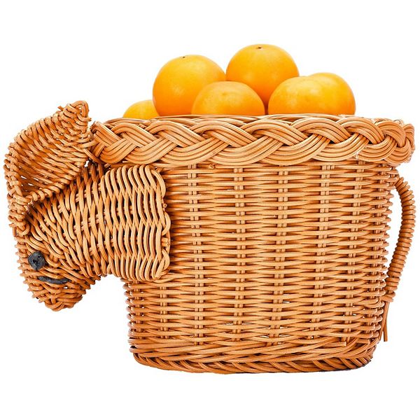 Animal Shaped Storage Basket Length Creative Rattan Food Basket Prosumer'S Choice