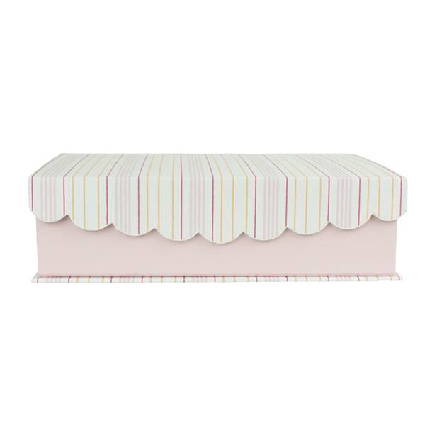 Celebrate Together Pink Stripe Hinged Mini Paper Storage Box Celebrate Together