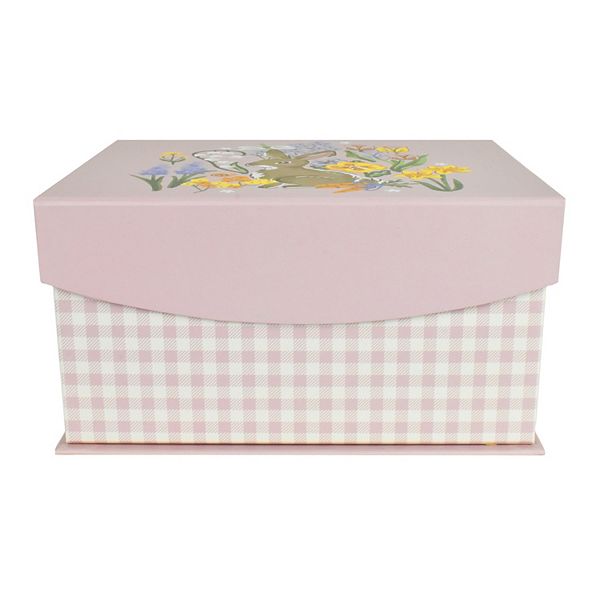 Celebrate Together Bunny Gingham Hinged Mini Paper Storage Box Celebrate Together