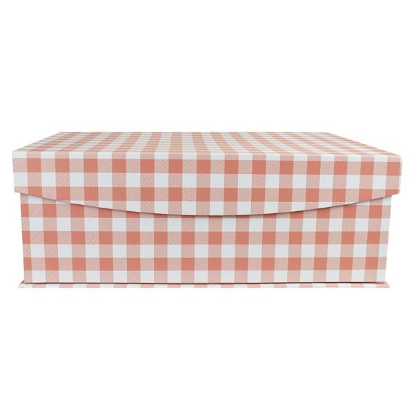 Celebrate Together Large Gingham Hinged Paper Storage Box Celebrate Together