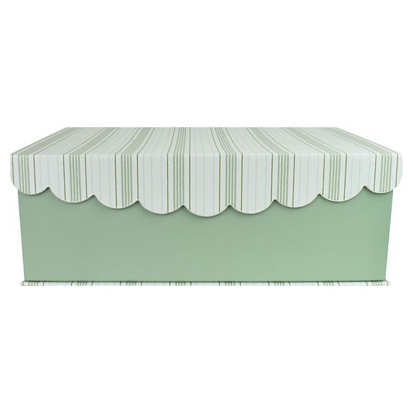 Celebrate Together Large Green Stripe Hinged Paper Storage Box Celebrate Together