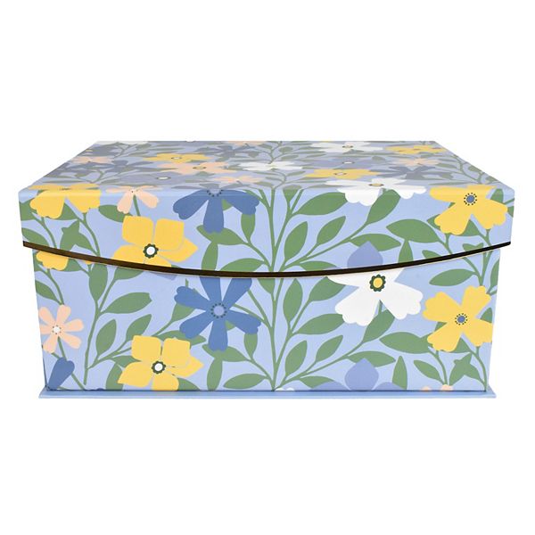 Celebrate Together Medium Blue Floral Hinged Paper Storage Box Celebrate Together