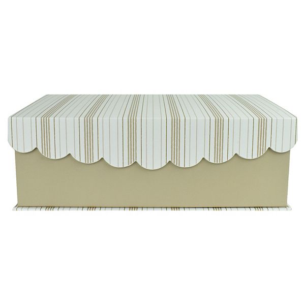 Celebrate Together Medium Neutral Stripe Hinged Paper Storage Box Celebrate Together