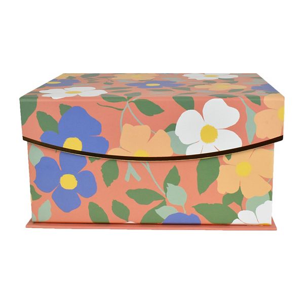 Celebrate Together Pink Floral Hinged Mini Paper Storage Box Celebrate Together