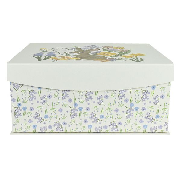 Celebrate Together Large Bunny with Florals Hinged Paper Storage Box Celebrate Together