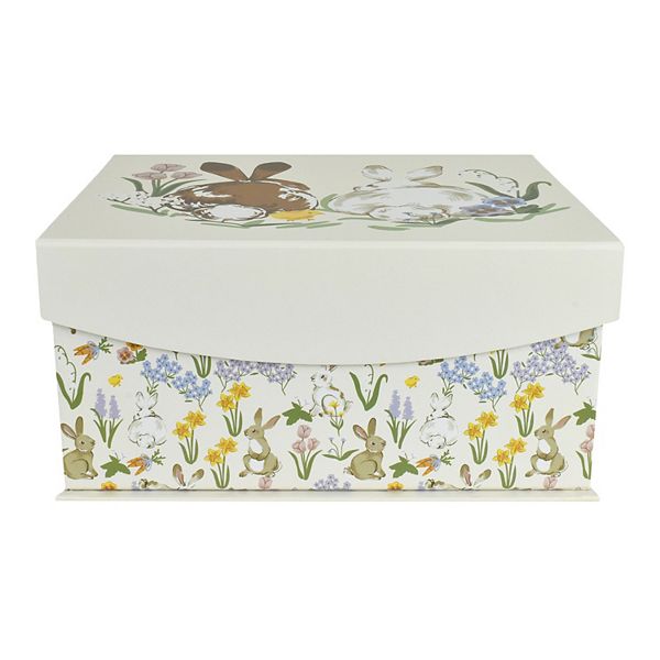 Celebrate Together Small Bunny Toss Hinged Paper Storage Box Celebrate Together