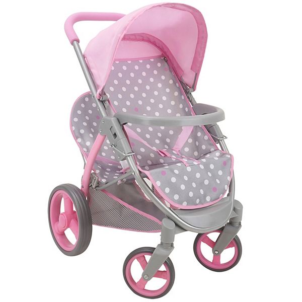 509 Crew Cotton Candy Pink Polka Dot Twin Tandem Doll Stroller 509 Crew