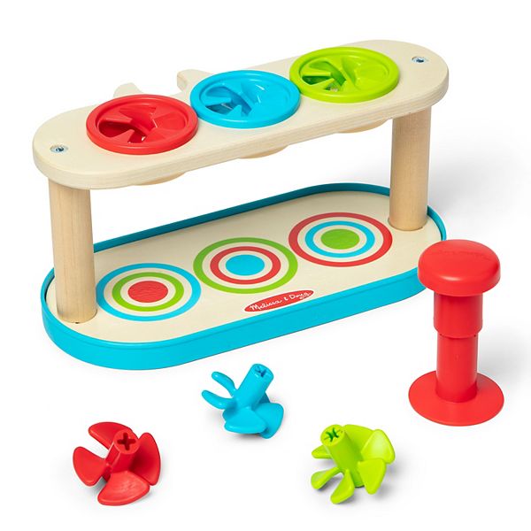 Melissa & Doug Match & Push Spinning Tops Wooden Developmental Skills Learning Toy Melissa & Doug