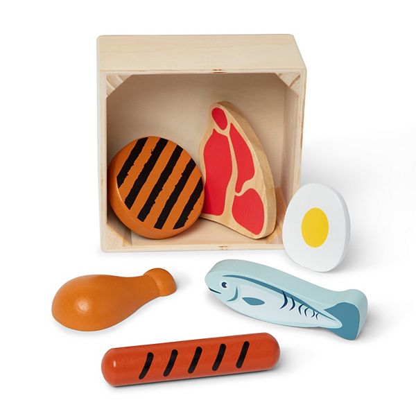 Melissa & Doug Food Groups Wooden Play Protein Food Set With Crate Melissa & Doug