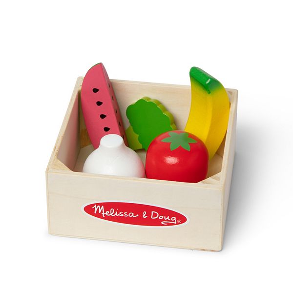 Melissa & Doug Food Groups Wooden Play Food Produce Set With Crate Melissa & Doug