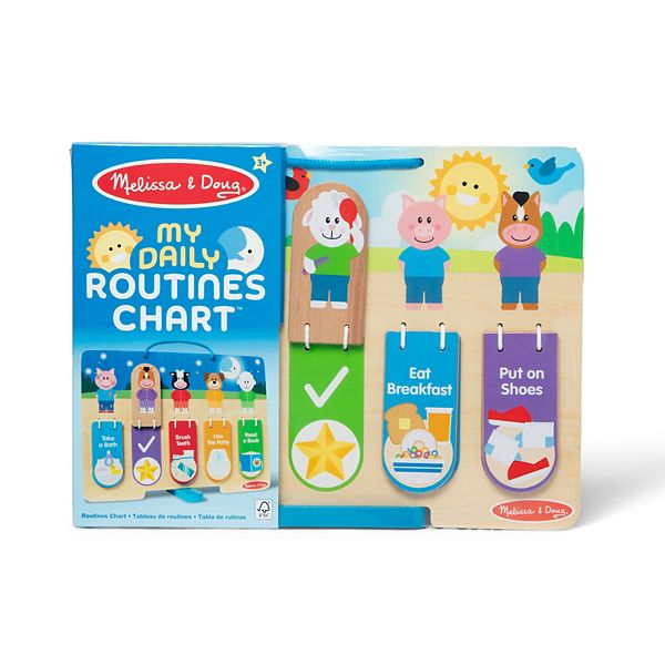 Melissa & Doug My Daily Day and Night Wooden Routines Chart Learning Toy Melissa & Doug